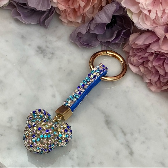 Chic Multicolor Blue Crystal & Leather Mickey Mouse Keychain - Picture 7 of 14
